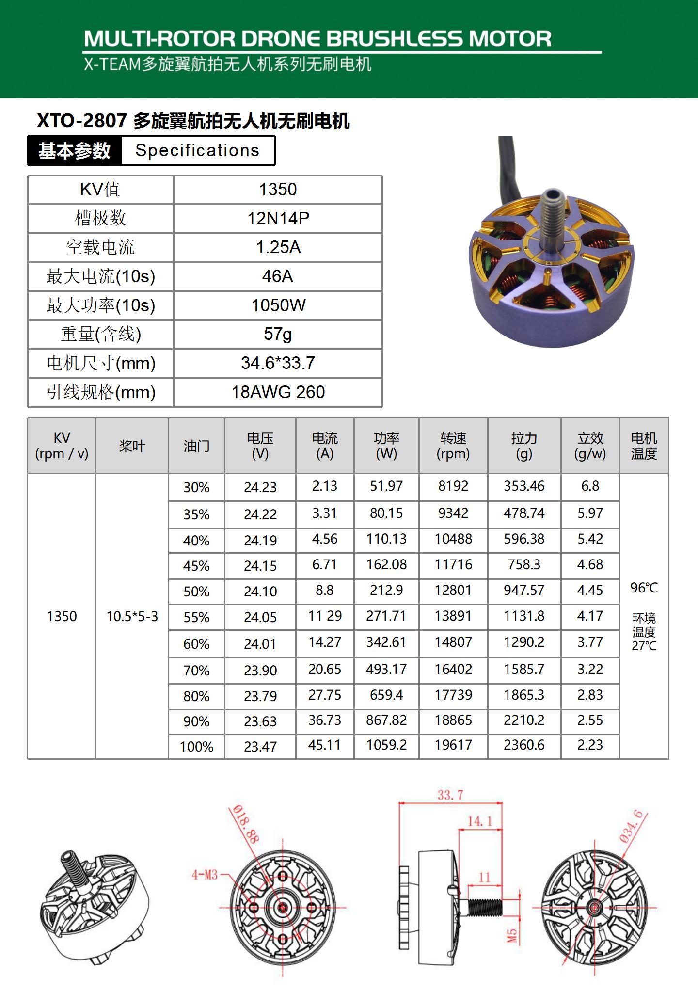 Xto 2807 1350kv 参数 01